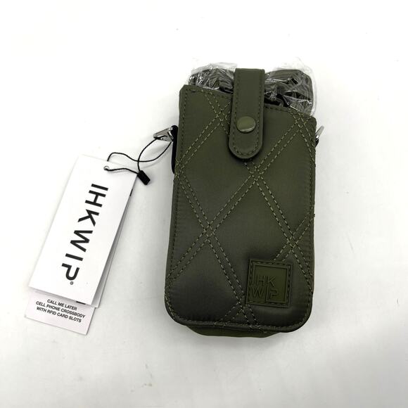 IHKWIP Call-Me-Later Cell Phone Crossbody with RFID Card Slots Military Olive - Picture 1 of 13